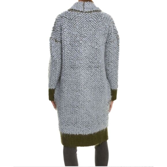 Elizabeth and James Oversized Green Grey Chunky Wool Mohair Long Sweater SZ XS/S - Picture 12 of 13